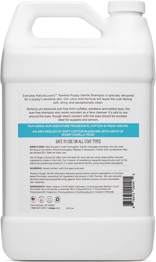 - Everyday Natural Luxury Tearless Puppy Shampoo - Cotton + Fresh Orchid - Sulfate & Paraben Free Formula - Gentle Pet Shampoo for Dogs of All Ages & Coat Types - Made in the USA - 16 Oz